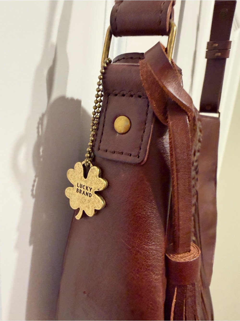 Lucky Brand excellent leather bag. Cognac color - Picture 4 of 14